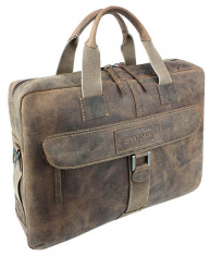 Портфель на молнии WENGER "ARIZONA", коричневый, мягкая кожа, 55x11x40 см